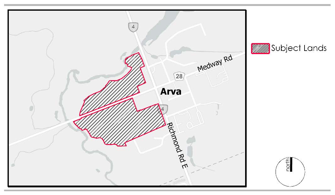 Map of the Subject Lands for the Arva (West of Richmond) Subdivision